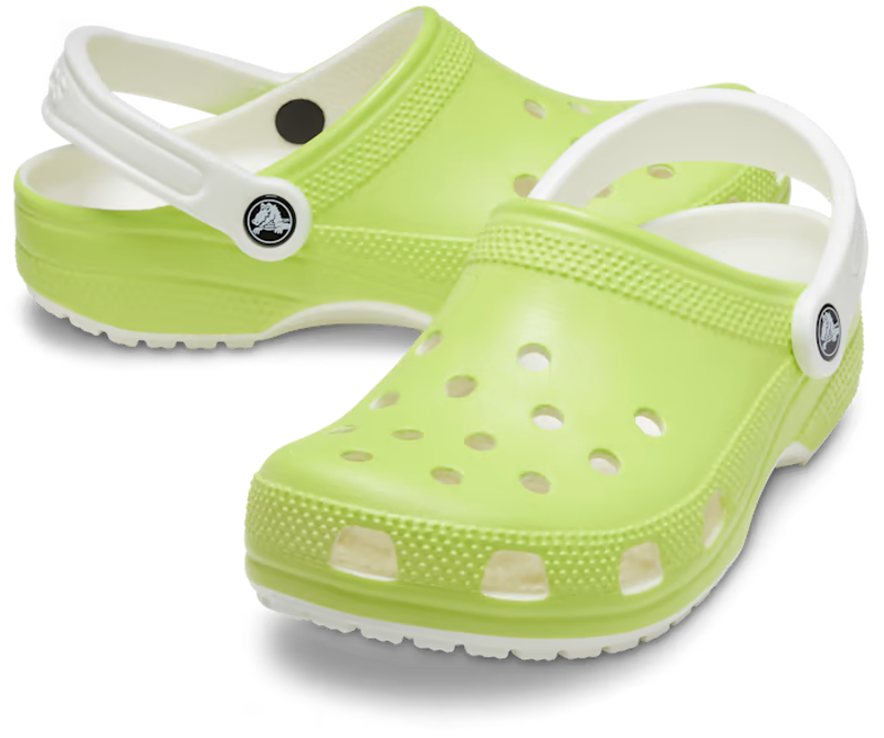 Crocs Classic Glow in the Dark Clog Kids in Limeade-1